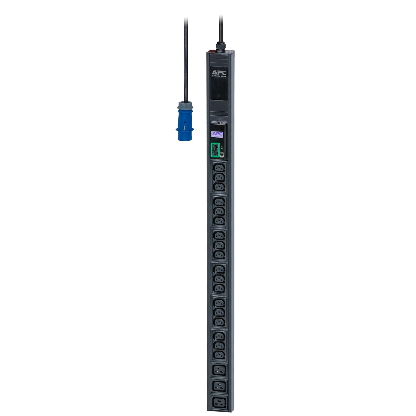 APC Easy Rack Metered PDU, 0U Vertical, 230V/16A 2P+E Input, 1 Phase, 3.7kW, 3x IEC C19 18x IEC C13 Outlets