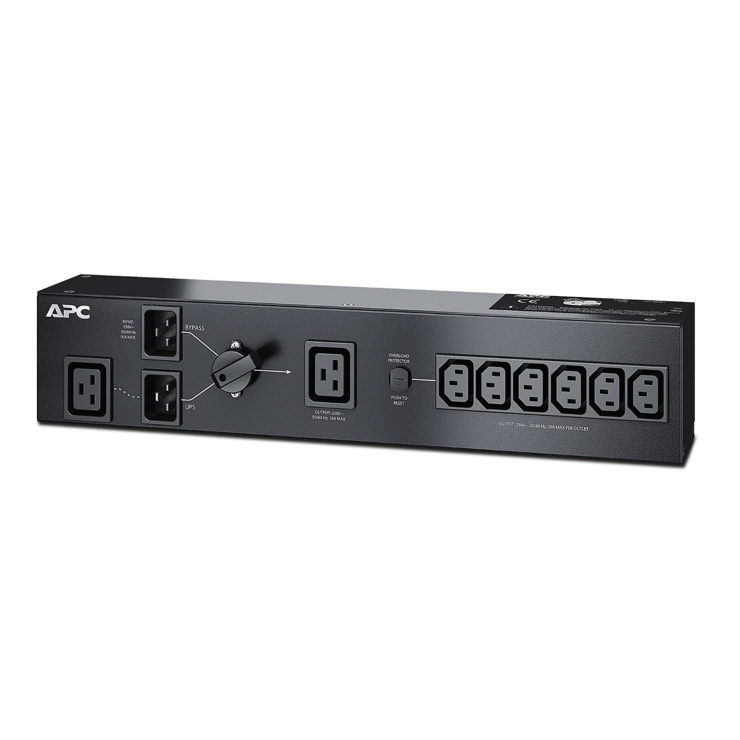APC Service Bypass PDU, 2U, 3000VA Load Capacity, 230V/16A Input, 1x IEC C19 6x IEC C13 Outlets