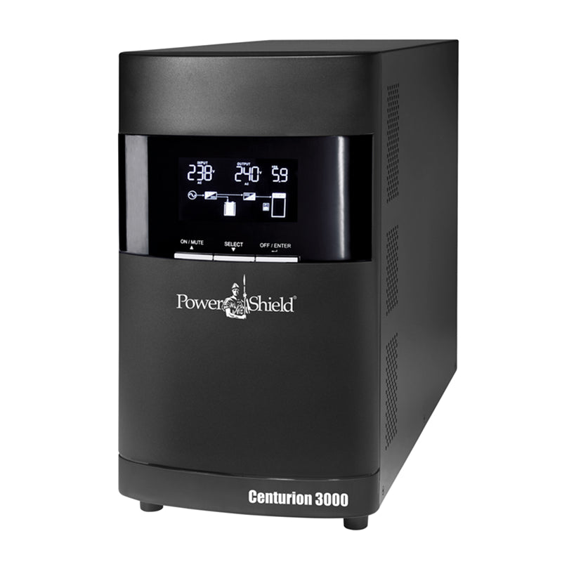 PowerShield Centurion Tower UPS 3000VA/2700W, 15A input, 4 AUS sockets, 15A, C19 x 1, hot-swappable batteries, 2-year warranty