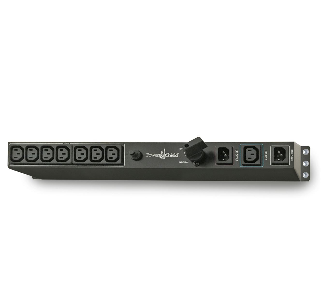 PowerShield Rack Mount Bypass Switch Plus Hot Swap PDU for 1 2kVA, 1U, 10Amp Input, ensures uninterrupted power during maintenance