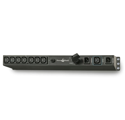 PowerShield Rack Mount Bypass Switch Plus Hot Swap PDU for 1  2kVA, 1U, 10Amp Input, ensures uninterrupted power during maintenance