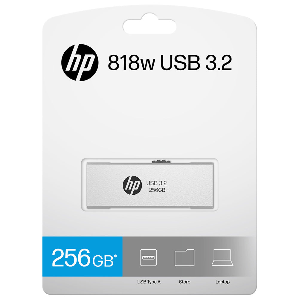 (LS) HP x818w 256GB USB3.2 Flash Drive Silver, PCBA 3.2 Read Performance up to 100 MB/s