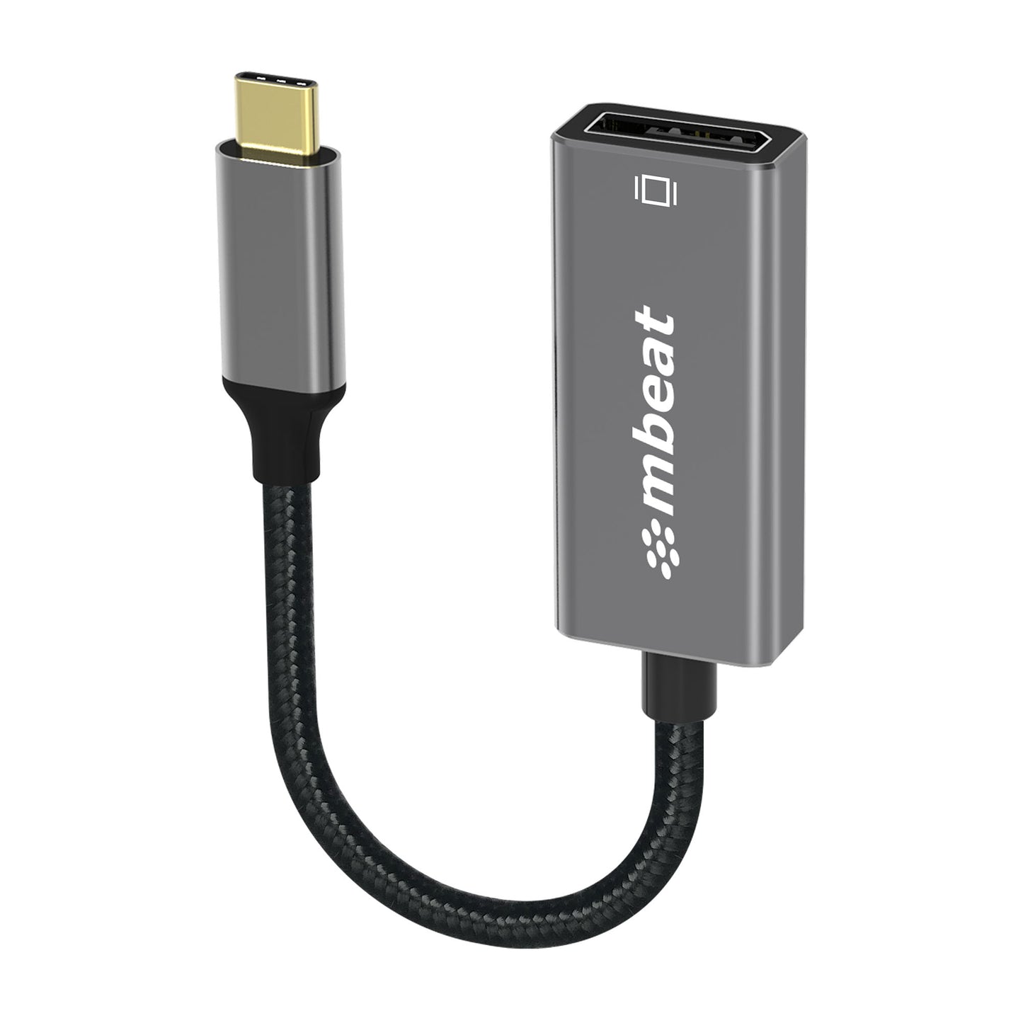 mbeat® Elite USB-C to Display Port Adapter  -Converts USB-C to DisplayPort female port, 4K@60Hz (3840×2160),  15cm - Space Grey Weight: 30g
