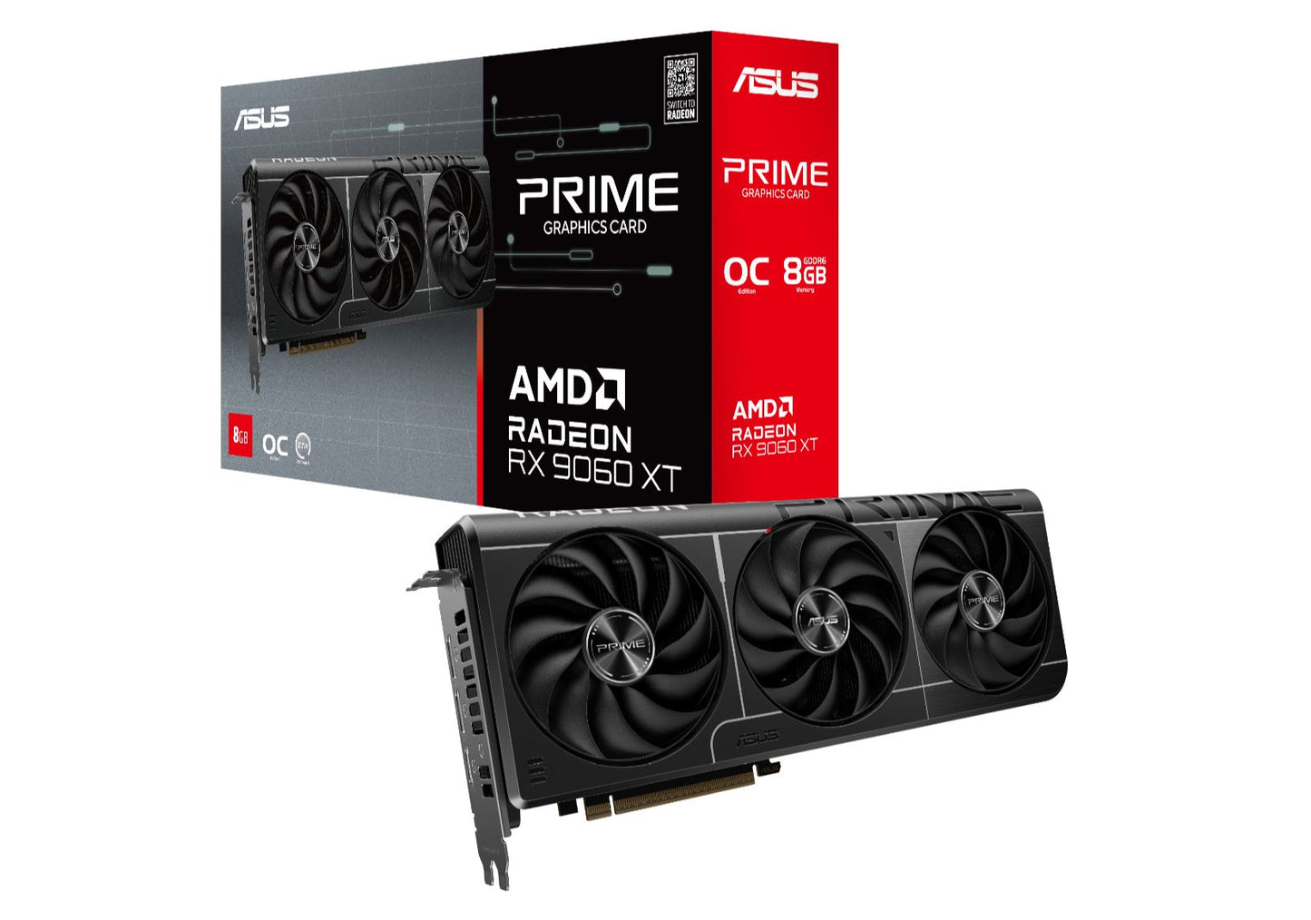 ASUS AMD Radeon PRIME-RX9060XT-O8G 1 x 8-pin 8GB GDDR6 128-bit 20 Gbps? PCI Express 5.0