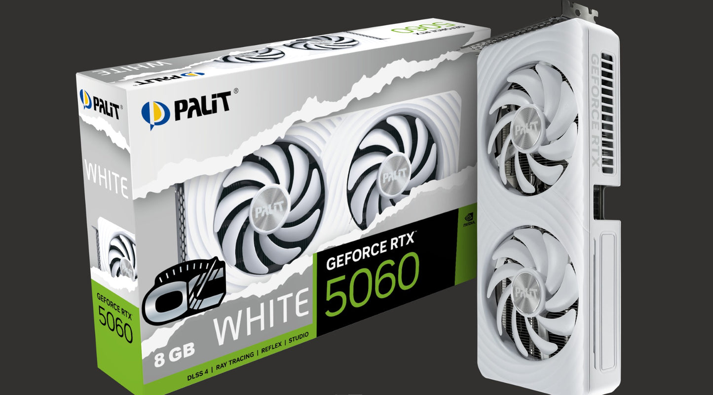 PALIT RTX5060 DUAL WHITE OC 8GB GDDR7 128bit 3-DP HDMI NE75060U19P1-GB2063M