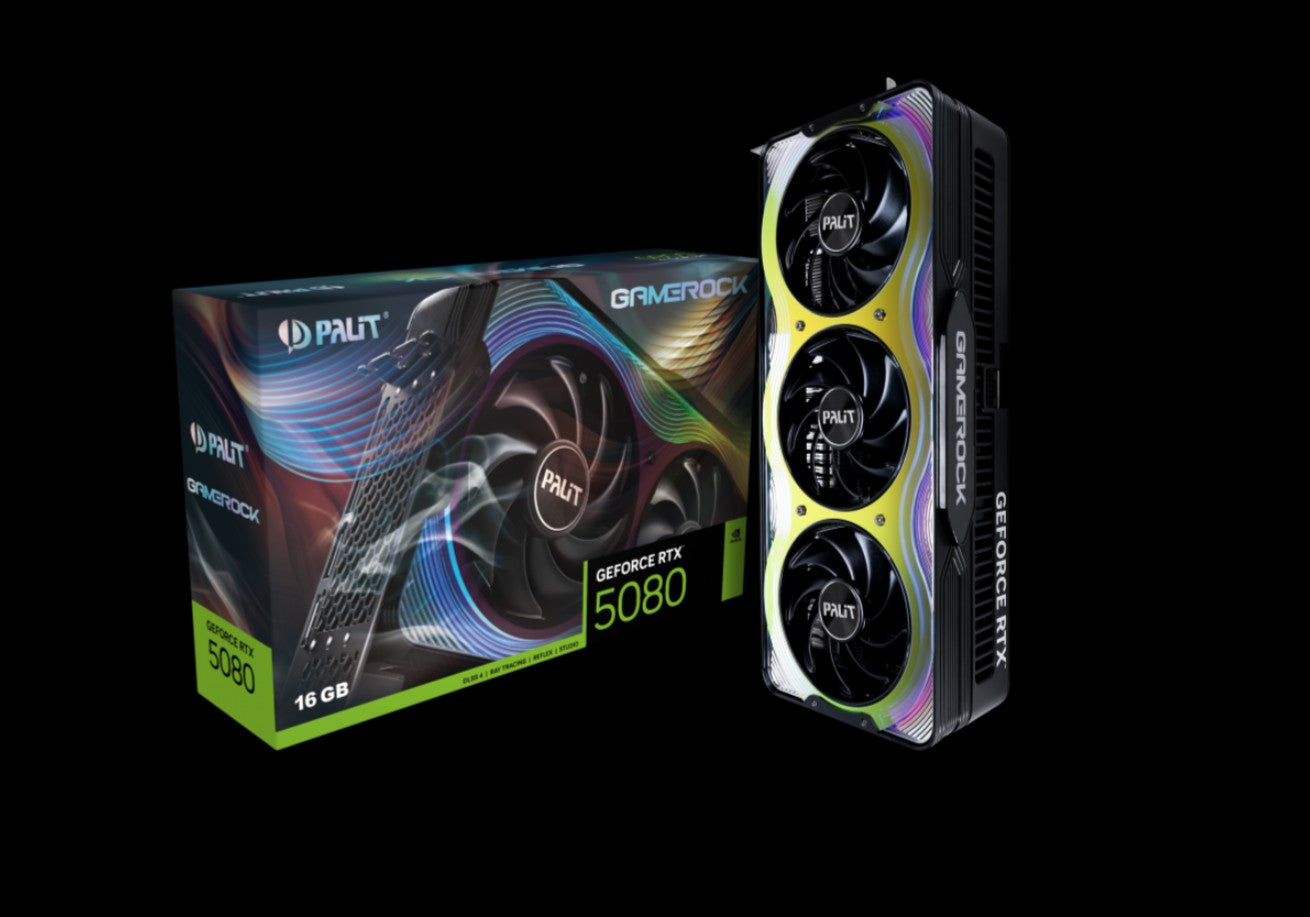 PALIT RTX5080 GAMEROCK 16GB GDDR7 256bit 3-DP HDMI ARGB PCI-E 5.0 NE75080019T2-GB2030G