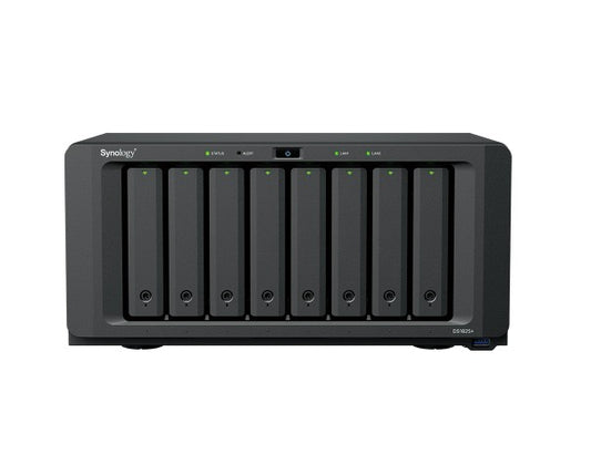Synology DiskStation DS1825+ 8 Bay NAS, Diskless 3.5" HDD/SSD (0/8), 2x M.2 NVMe (0/2), AMD Ryzen V1500B 4 Core 2.2GHz, 4GB RAM, Synology Drives Only