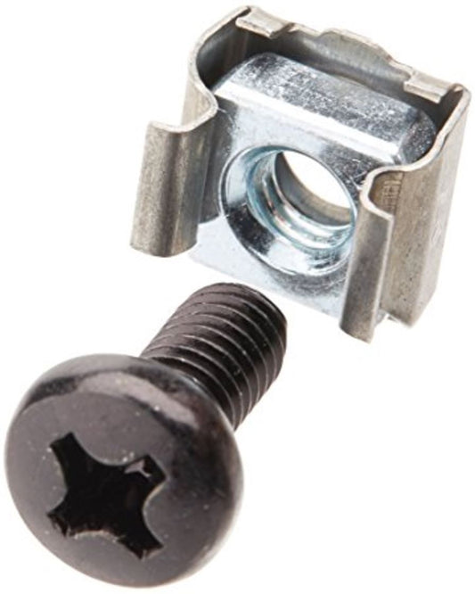 Astrotek M6 Cage Nuts  Screws (Pack of 10) Silver Color Oxide Finish Phillips Drive Length Fully Threaded