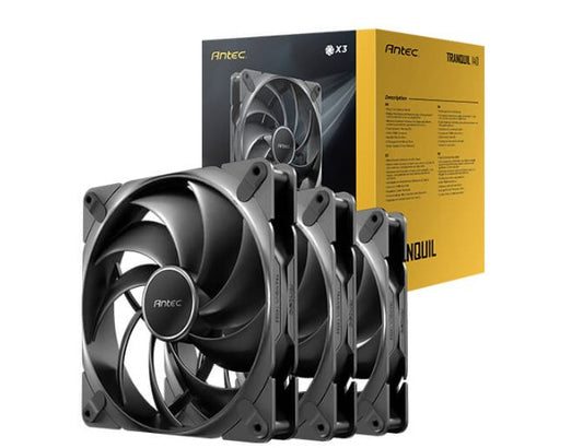 Antec Tranquil140, PWM, 2000RPM, 59.23CFM, 2.46mmH?O, 4 Pin PWM Connector, 140mm x 25mm Performance  case Fan, Tranquil Series 3 Pack(LS)