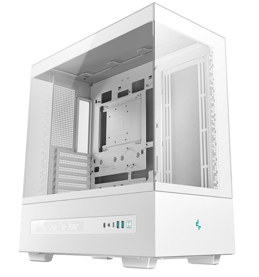 DeepCool CH690 DIGITAL WH Mid-Tower ATX Case, Panoramic Design,  Support up to 420mm Radiator, Supports Rear Connector Motherboards, USB3.0×2?Audio/Mi