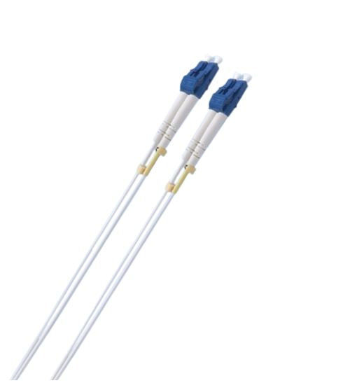 8ware 1m LC-LC OS2 Single Mode Dual-Core Fibre Optic Cable UPC Duplex Armoured Low Smoke Zero Halogen (LSZH) Jacket White