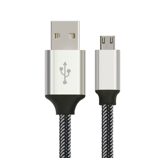 Astrotek 1m Micro USB Data Sync Charger Cable Cord Silver White Color for Samsung HTC Motorola Nokia Kndle Android Phone Tablet  Devices