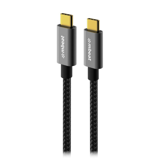 mbeat® Tough Link 1.8m USB 3.2 Gen2 USB-C Cable - Space Grey transfer at speeds up to 10Gbps Video Resolution: Maximum 4K/60Hz