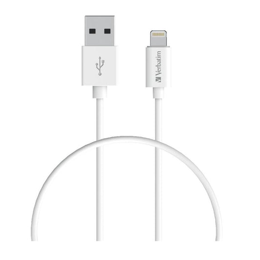 Verbatim Charge  Sync Lightning Cable 1m - White--Lightning to USB A (>66580) (LS)