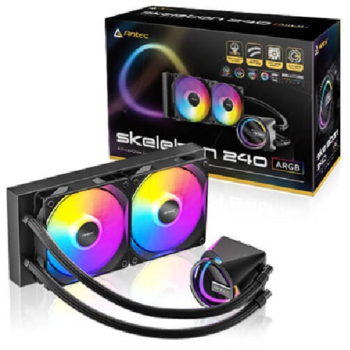 Antec Skeleton 240 ARGB, All-in-One Liquid Cooler, 240mm, PWM ARGB fans, 2000RPM, 72.29CFM, Intel/AMD support, ?32dB, aluminum radiator, 3Y warranty