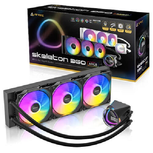 Antec Skeleton 360 ARGB, All-in-One Liquid Cooler, 360mm, PWM ARGB fans, 2000RPM, 72.29CFM, ?32dB, Intel/AMD support, aluminum radiator, 3Y warranty