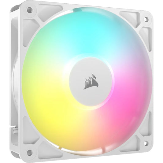 Corsair RS120 ARGB 120mm PWM Fan?- Single Pack?- White: 72.8?CFM, 2100?RPM, 36?dBA, 0.4A, RGB lighting, Static Pressure, Magnetic Dome Bearing