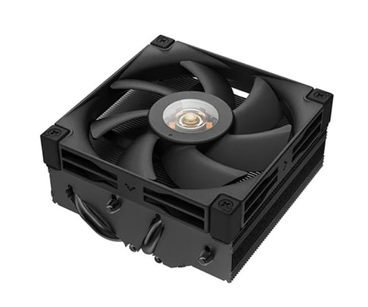 DeepCool AN400 Black Top Flow Low-Profile Air Cooler,14 Heat Pipe, Full ITX Motherboard Compatibility, LGA1851/1700/1200/115X/AM5/AM4