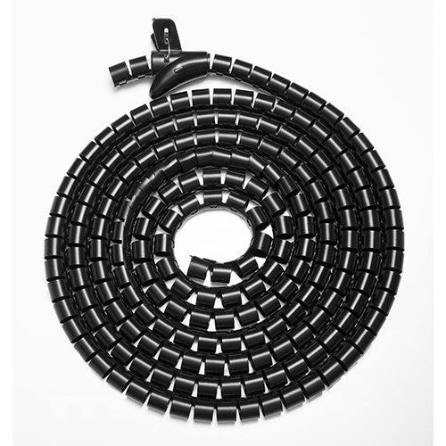 Brateck 30mm/1.2" Diameter Coiled Tube Cable Sleeve   Material Polyethylene(PE) Dimensions 1000x30mm -Black(LS)