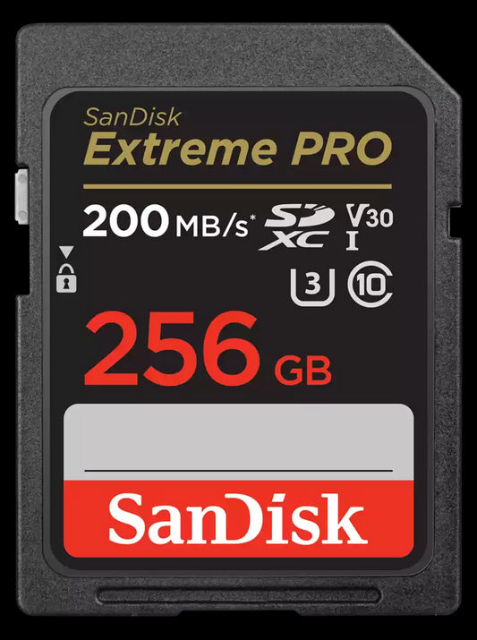 SanDisk 256GB Extreme PRO Memory Card 200MB/s Full HD  4K UHD Class 30 Speed Shock Proof Temperature Proof Water Proof X-ray Proof Digital Camera