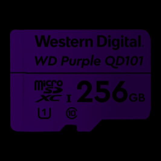 Western Digital WD Purple 256GB MicroSDXC Card 24/7 -25°C to 85°C Weather  Humidity Resistant for Surveillance IP Cameras mDVRs NVR Dash Cams Drones