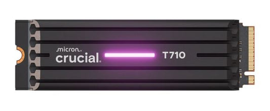 Crucial T710 1TB PCIe Gen5 NVMe 2280 SSD w Heatsink - 14900/13700 MB/s R/W 600TBW 2.2M IOPs 1.5M hrs MTTF with DirectStorage for Intel  AMD 5yrs