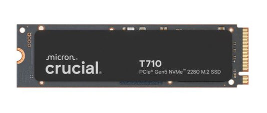 Crucial T710 1TB PCIe Gen5 NVMe 2280 SSD - 14900/13700 MB/s R/W 600TBW 1500K IOPs 1.5M hrs MTTF with DirectStorage for Intel  AMD