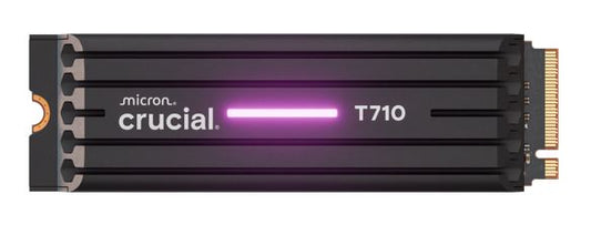 Crucial T710 2TB PCIe Gen5 NVMe 2280 SSD w Heatsink - 14500/13800 MB/s R/W 1200TBW 2.3M IOPs 1.5M hrs MTTF with DirectStorage for Intel  AMD 5yrs
