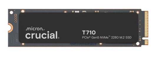 Crucial T710 4TB PCIe Gen5 NVMe 2280 SSD - 14500/13800 MB/s R/W 2400TBW 1500K IOPs 1.5M hrs MTTF with DirectStorage for Intel  AMD