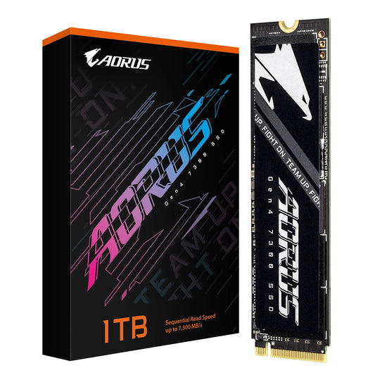 Gigabyte AORUS Gen4 7300 SSD 1TB (w/o heat spreader), PCIe 4.0 x4, M.2 2280, 3D TLC NAND, DDR4 1GB cache, up to 7300MB/s read  6000MB/s write