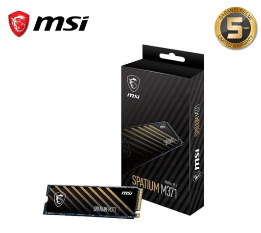 MSI SPATIUM M371 NVMe M.2 500GB, PHISON E13T, 3D NAND, M.2 2280, Sequential Read up to 2200MB/s, Sequential Write up to 1150MB/s, 110 TBW, 5Y WTY
