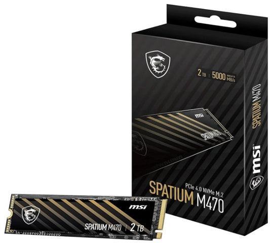 MSI SPATIUM M470 PRO PCIe 4.0 NVMe M.2 2TB SSD, Sequential Read up to 6000MB/s, Sequential Write up to 5000MB/s, 640 TBW, 5 Year Warranty (LS)