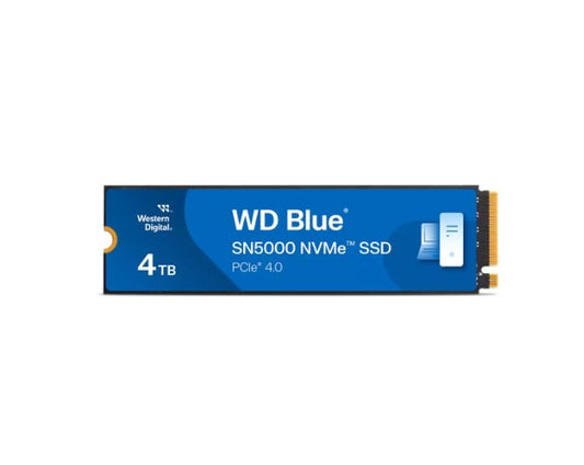 Western Digital WD Blue SN5000 NVMe™ 4TB SSD 2.5" M.2 2280, 5,500MB/s R 5,000MB/s W, 690K IOPS R / 900K IOPS W, PCIe Gen4 x4, 5-Y Warranty