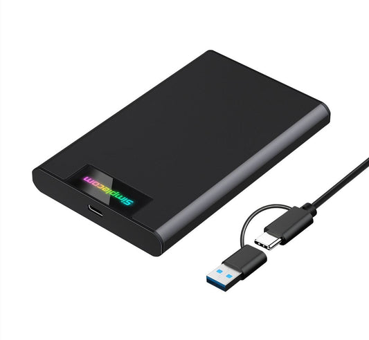 Simplecom SE239 Tool-free 2.5" SATA HDD SSD to USB-C Enclosure with RGB Lights USB 3.2 Gen 2 2 interface, utilize full speed of SATA SSD up to 6Gbps