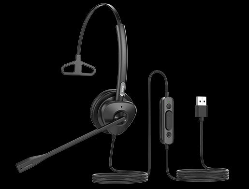 Fanvil HT301-U USB Mono Headset - OverThe Head Design, Suit For Small Office, Home Office (SOHO) Or Call Center Staff - USB Connection EOS
