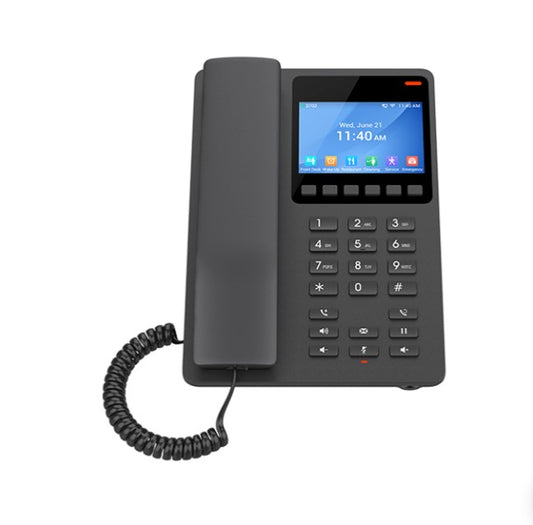 Grandstream GHP631W Desktop Hotel Phone, 3.5" Color LCD, PoE, Dual-band WiFi 6, Black