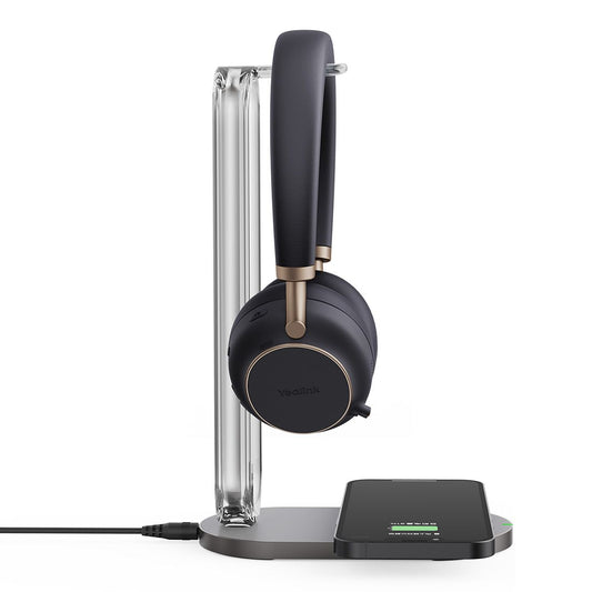 Yealink BH76 Bluetooth Stereo Headset with Charging Stand, UC, USB-A, Microsoft Teams  UC Certified, ANC, Retractable 5 Microphone, 35 Hours EOS