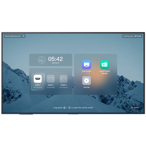 Yealink MeetingDisplay 86" 4K UHD, IPS Panel, Anti-Glare, Dual 12W Speakers, Wi-Fi 6, Bluetooth 5.1, HDMI x3