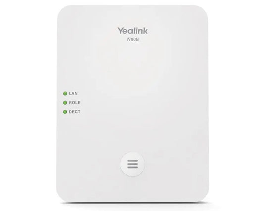 Yealink W80B Wireless DECT IP Multi-Cell System Solution, Up to 100 parallel calls, Up to 100 handsets, Up to 100 SIP accounts, Support PoE  IPv6I
