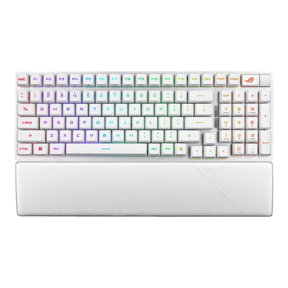 ASUS ROG Strix Scope II 96 RX Wireless Keyboard - White, USB-C / BT 5.1 / 2.4GHz,  RGB Per-Key, NKRO,  8000Hz,  2m Cable, AURA Sync