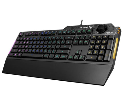ASUS RA04 TUF GAMING K1 RGB Keyboard, Volume Knob, 19 Key Rollover, Spill Resistance, Programmable Keys