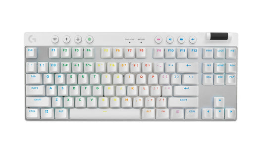 (LS)Logitech G PRO X TKL Wireless Mech Gaming Keyboard White Internet access for Logitech G HUB Software Advanced features require Logitech G HUB