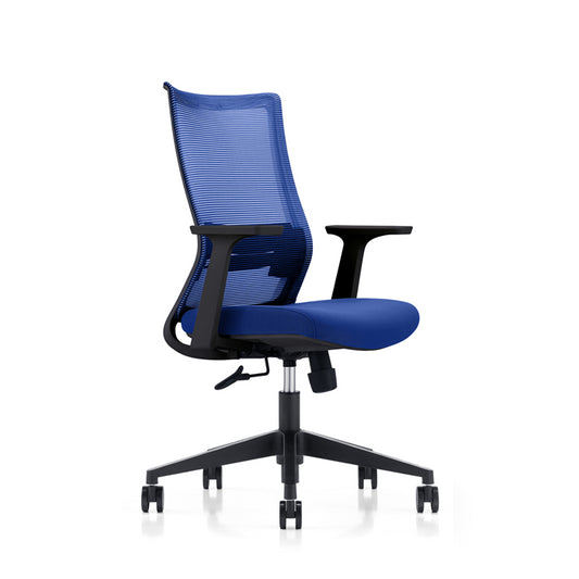 LDR ErgoLite Max Office Chair – Ergonomic with lumbar support, mesh back, moulded foam seat, synchro tilt  fixed arms. Blue colour