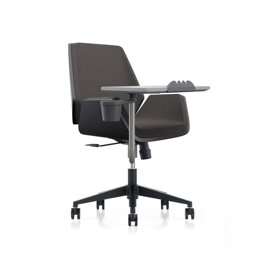 LDR Flex Learn 360 Chair –Training chair with writing table,moulded foam, fabric seat/back,alloy basesmooth castors.Huddle Space and Training,Black