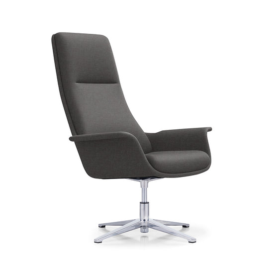 LDR Focus 360 Chair–High back executive chair with moulded foam,PU or fabric finish,fixed mech4-star alloy base,Perfect for Huddle rooms,Black