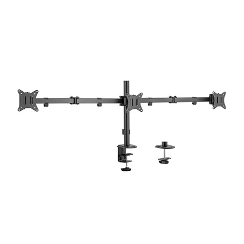 Brateck Triple-Monitor Steel Articulating Monitor Mount Fit Most 17"-27" Monitor Weight Capacity (per screen):7kg, VESA: 75x75,100x100(Black)