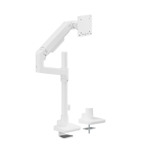 Brateck LDT81-C012P-W NOTEWORTHY POLE-MOUNTED HEAVY-DUTY GAS SPRING MONITOR ARM For most 17"~49" Monitors, Fine Texture White (LS)