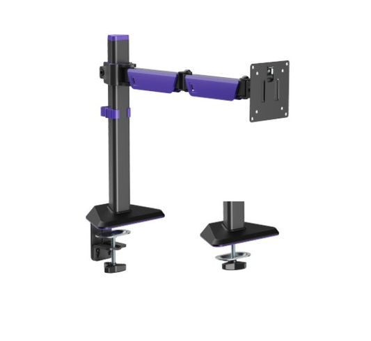 Brateck LDT89-C012 Amethyst Articulating Gaming Monitor Arm Matte Black, Fit Screen Size: 17"-40" Up to 12 KG, VESA 75x75,100x100