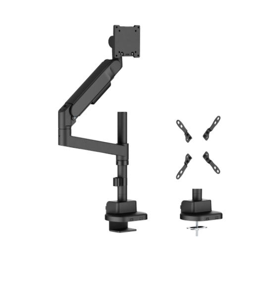 Brateck LDT92-C012P-B Future-Proof Heavy-Duty Pole-Mounted Gas Spring Monitor Arm, Fit Screen Size: 24"-57" Up to 27 KG (new)