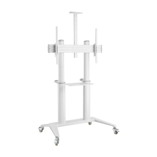 Brateck Ultra-Modern Large Screen Aluminum TV Cart  Fit 70"-120" Up to 140kg- Gloss White , 1250x760x2333mm (LS)